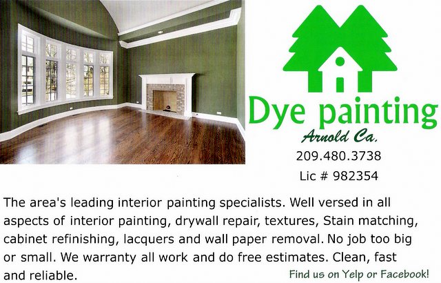 Call Dye Painting For Your Painting Needs!!  209.480.3738