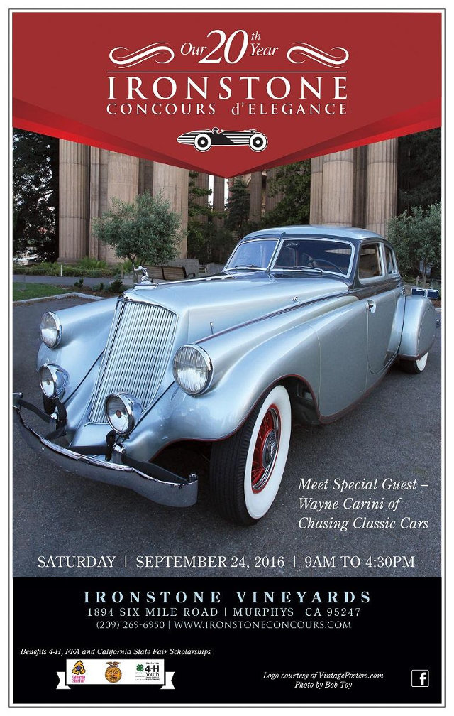 The 20th Annual Ironstone Concours Is Tomorrow!!  Don’t Miss One Of The Best Shows In The Country!