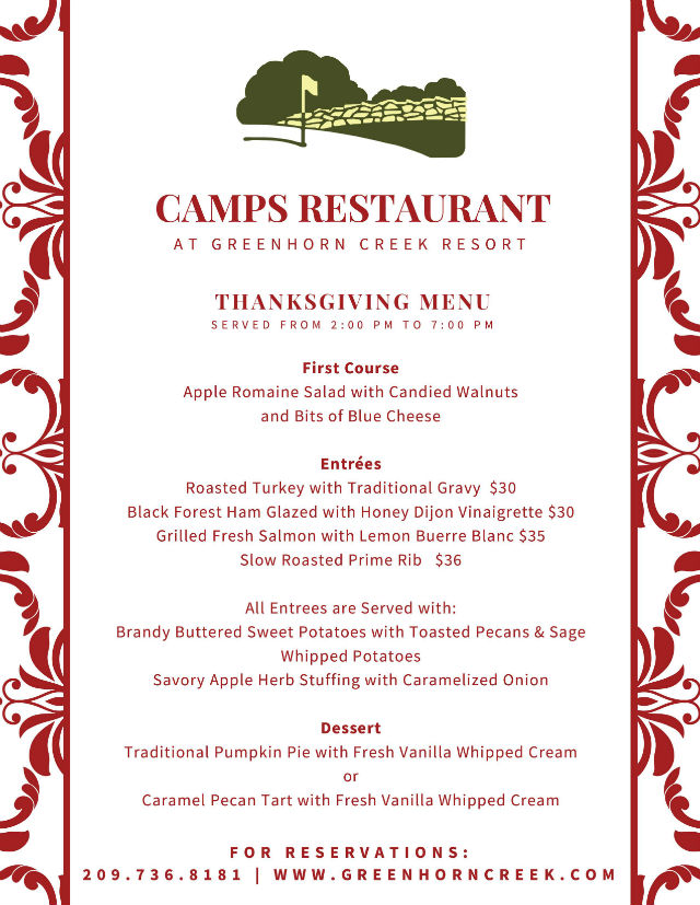 CAMPS Restaurant Invites You To Thanksgiving Dinner
