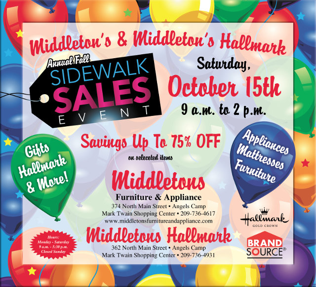 Middleton’s & Middleton’s Hallmark Big Sidewalk Sale!!