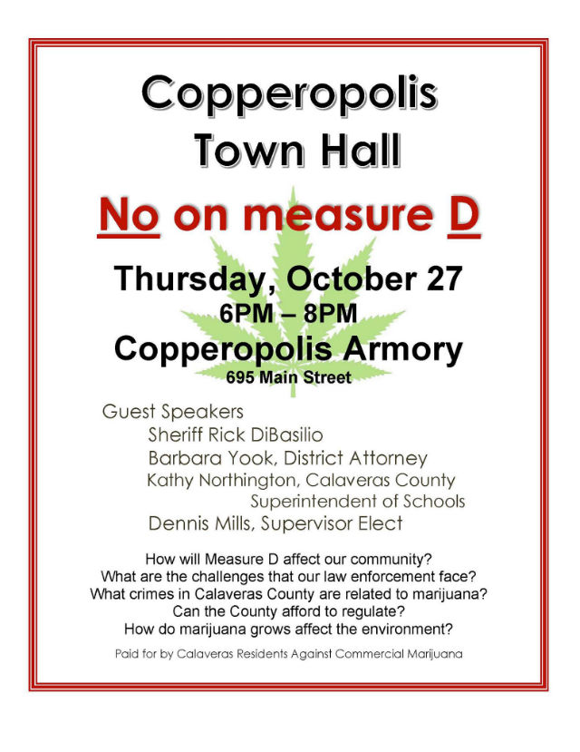 Upcoming No On Measure D Meeting Being Held In Copperopolis