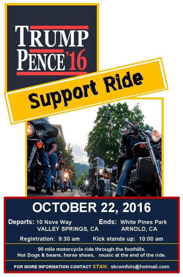 Trump Pence 16 Support Ride Is October 22nd, 2016