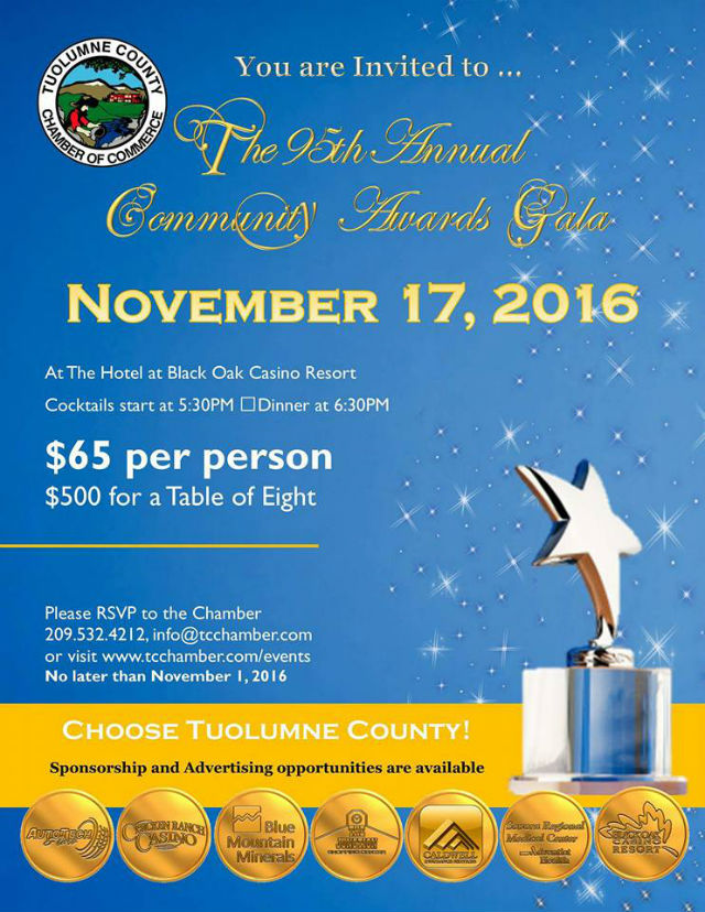 Tuolumne County Chamber Of Commerce Presents “The 95th Annual Community Awards Gala”