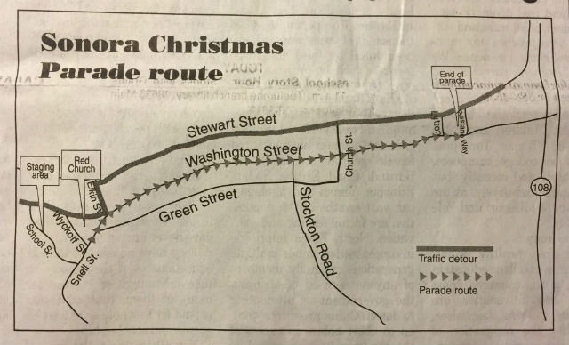 Detours & Road Closures For Sonora’s 33rd Annual Christmas Parade