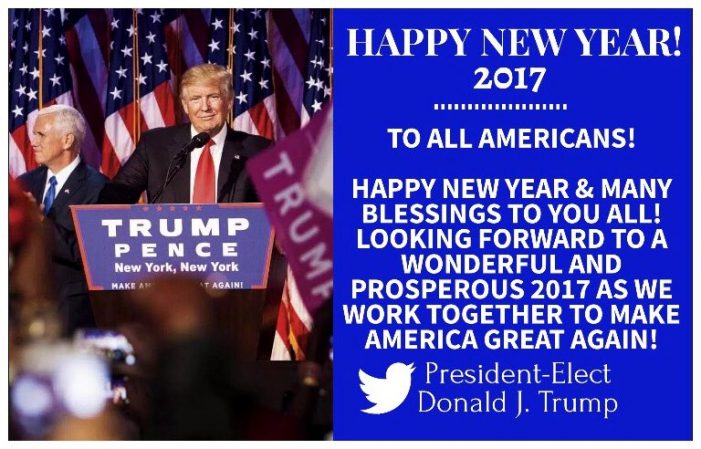 President Elect Trump Says Happy New Year To All Americans
