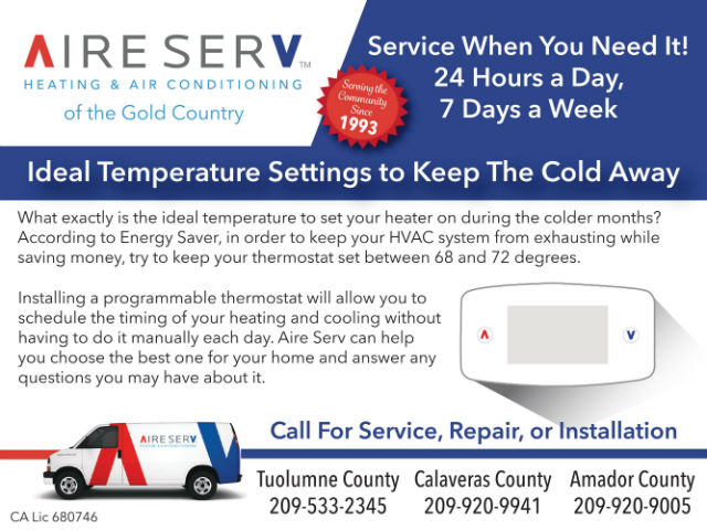 Stay Warm This Winter With Aire Serv Of The Gold Country