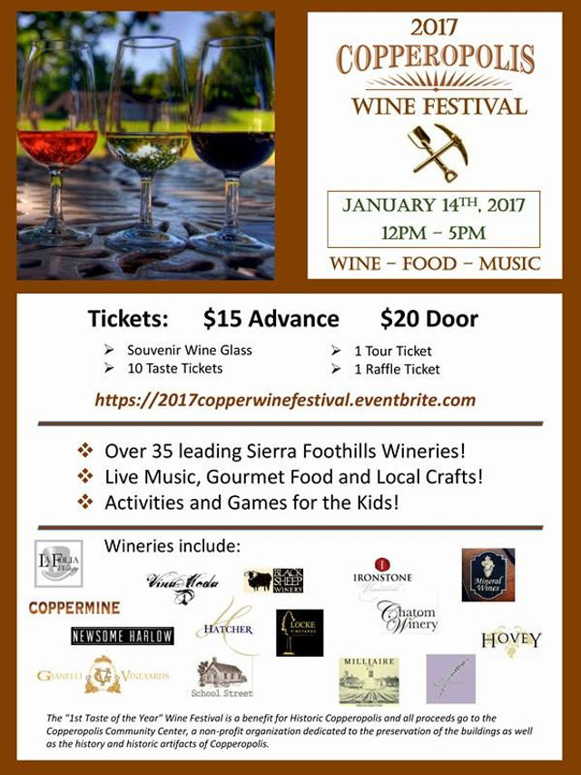 Copperopolis Hosting 31st Annual ‘First Taste of the Year’ Wine Festival