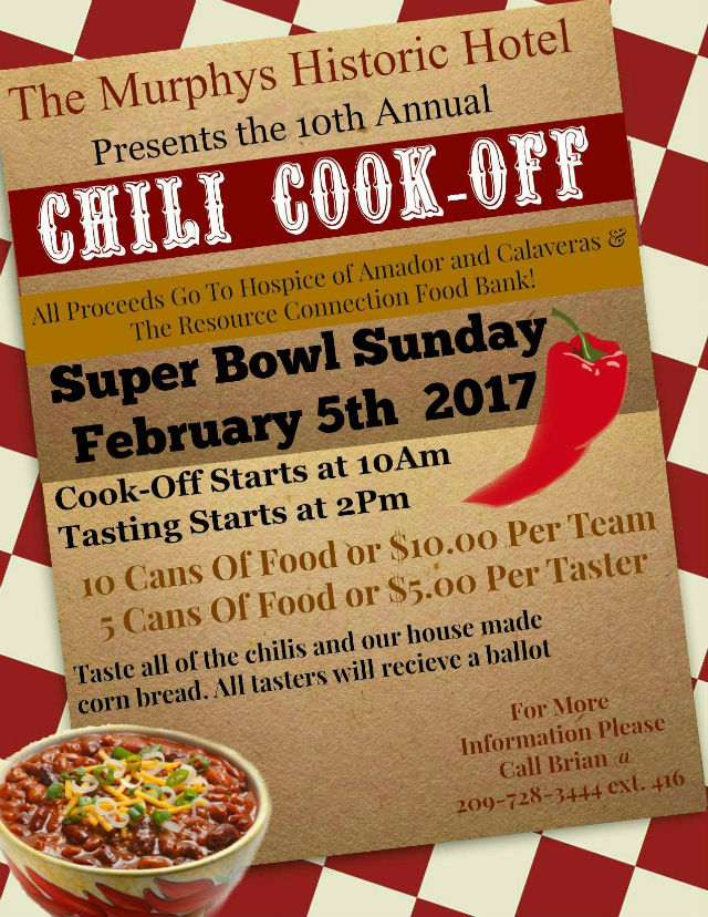 The Murphys Historic Hotel Presents, “The 10th Annual Chili Cook-Off!”