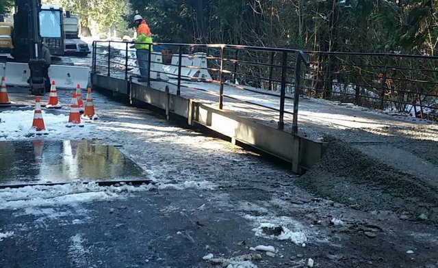 CCWD Has Installed Temporary Bridge Over Damaged Portion Of Blagen Road
