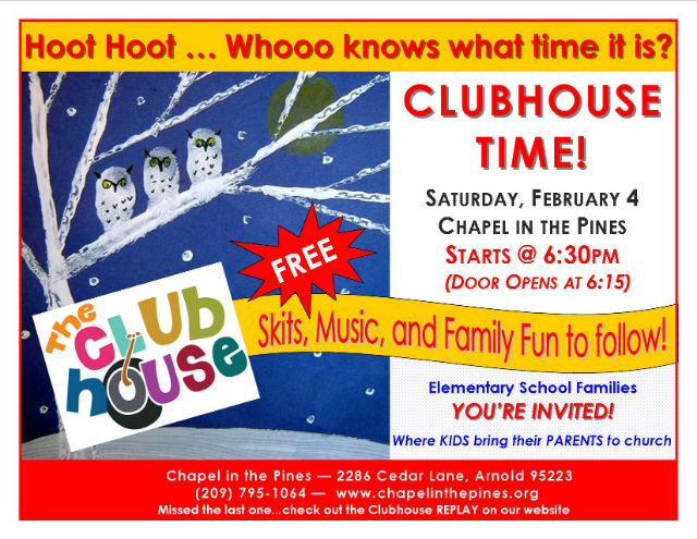 Family Fun Night In The Clubhouse ~ Saturday, February 4th