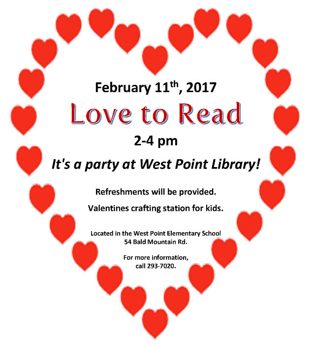 West Point Library “Loves to Read” Party