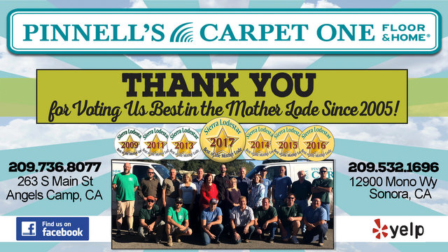 Thank You For Voting Pinnell’s Carpet One The Best In The Mother Lode Since 2005!