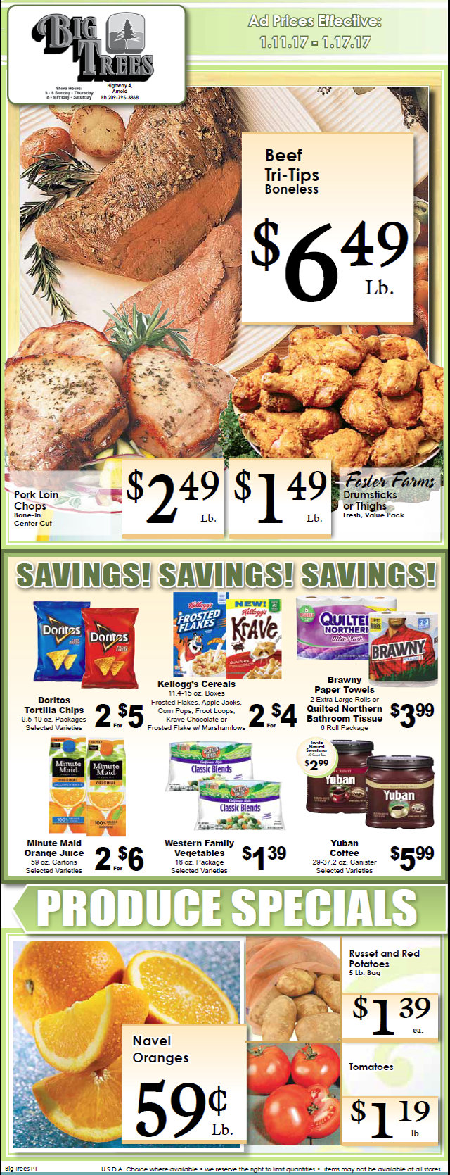 Big Trees Market Weekly Ad & Grocery Specials Through January 17th