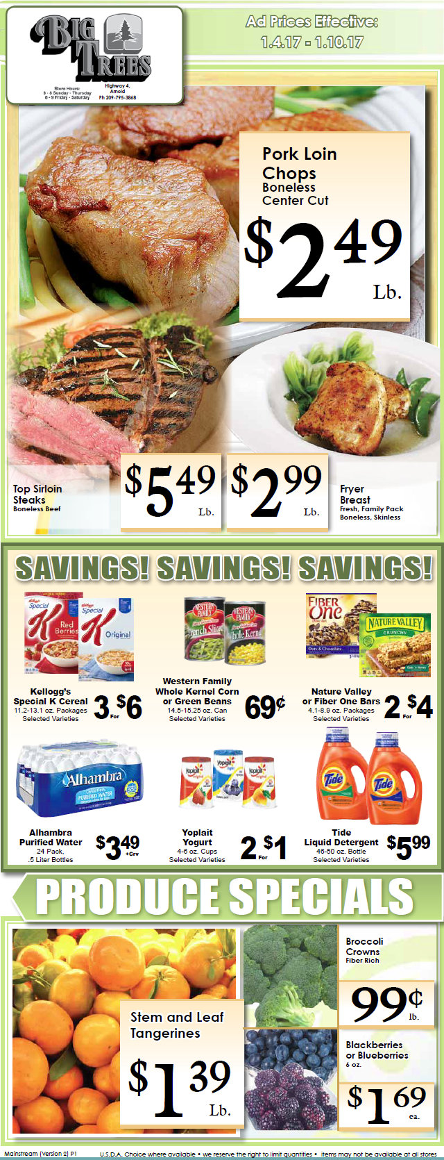 Big Trees Market Weekly Ad & Specials Through January 10, 2017