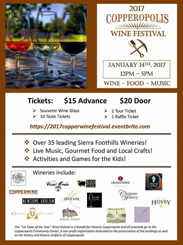 The 31st Annual Copperopolis “First Taste of the Year” Wine Festival!