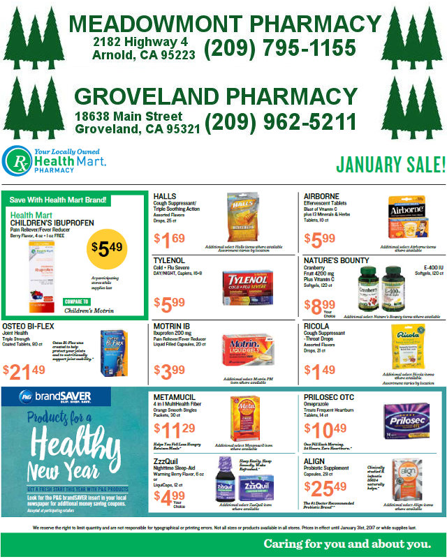 Stay Healthy In 2017 With Local Support From Meadowmont & Groveland Pharmacies!