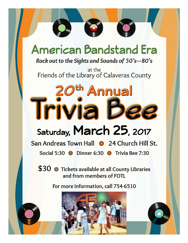 20th Annual TRIVIA BEE! ~ Saturday, March 25th