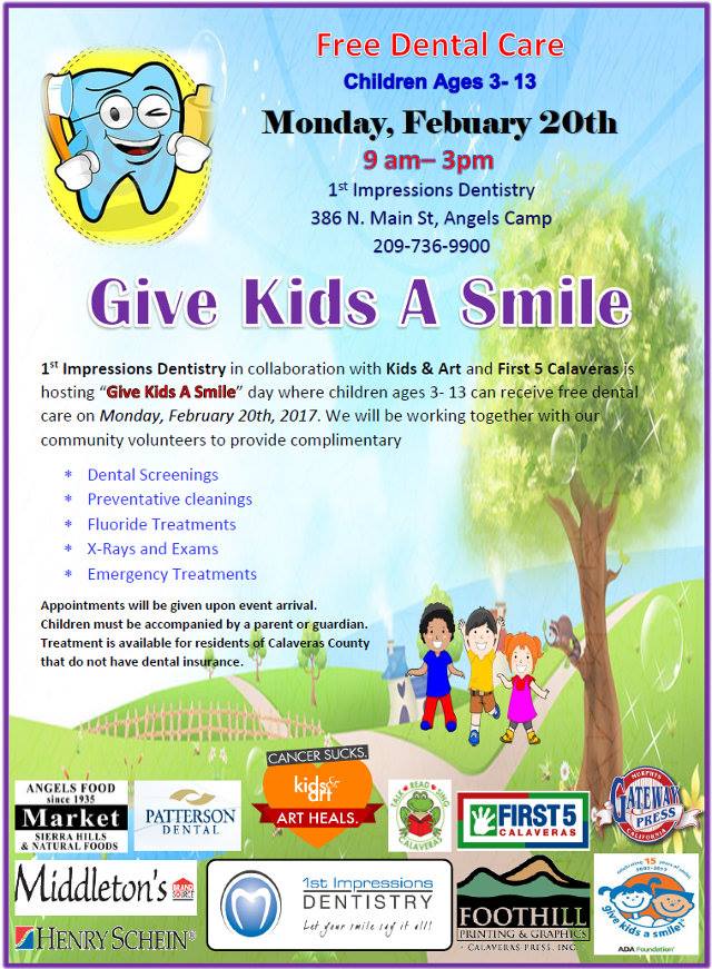 Give Kids A Smile ~ Free Dental Care Monday, February 20th