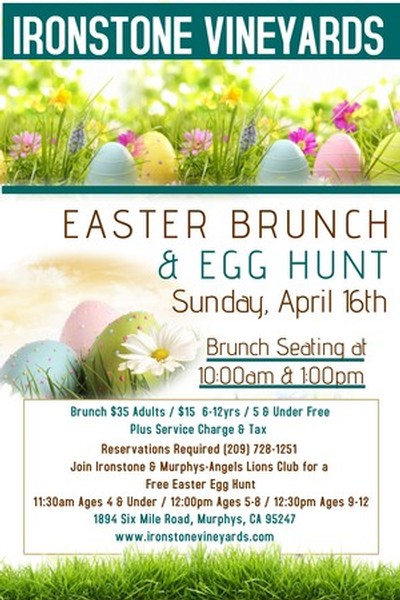 Easter Brunch & Egg Hunt ~ Sunday April, 16th