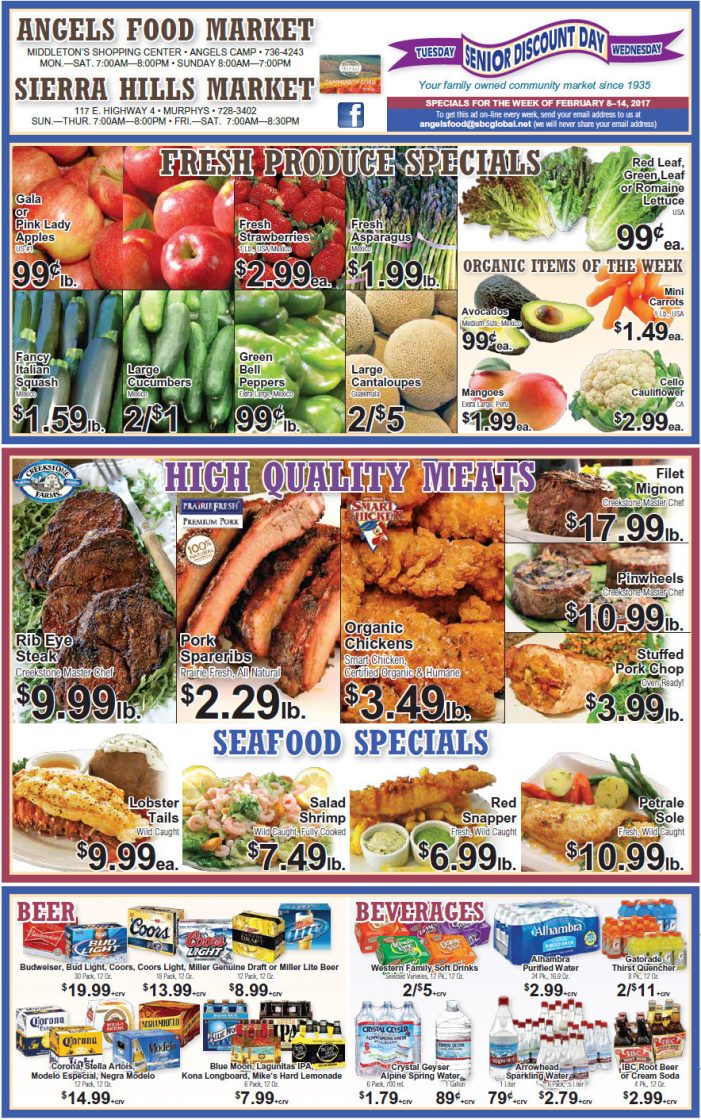 Angels Food & Sierra Hills Markets Weekly Ad Feb 8 ~ Feb 14!  Shop Local & Save!