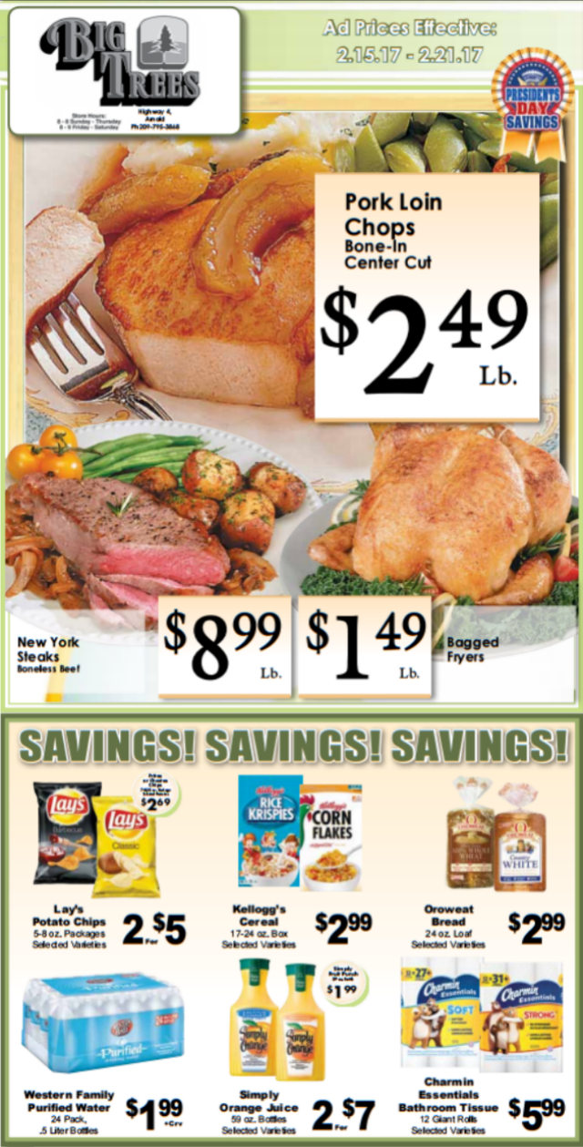 Big Trees Market Weekly Ad & Grocery Specials Through February 21st