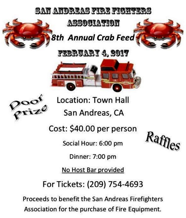 The 8th Annual San Andreas Fire Fighters Association Crab Feed