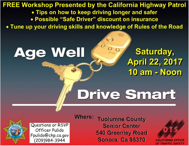 Age Well, Drive Smart Workshop ~ Saturday, April 22nd