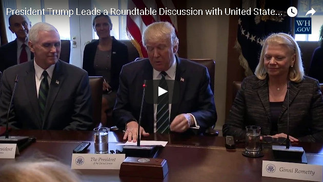President Trump Lead Roundtable Discussion on Vocational Training with United States and German Business Leaders