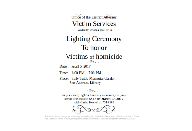 Luminary Ceremony For National Crime Victims’ Rights Week