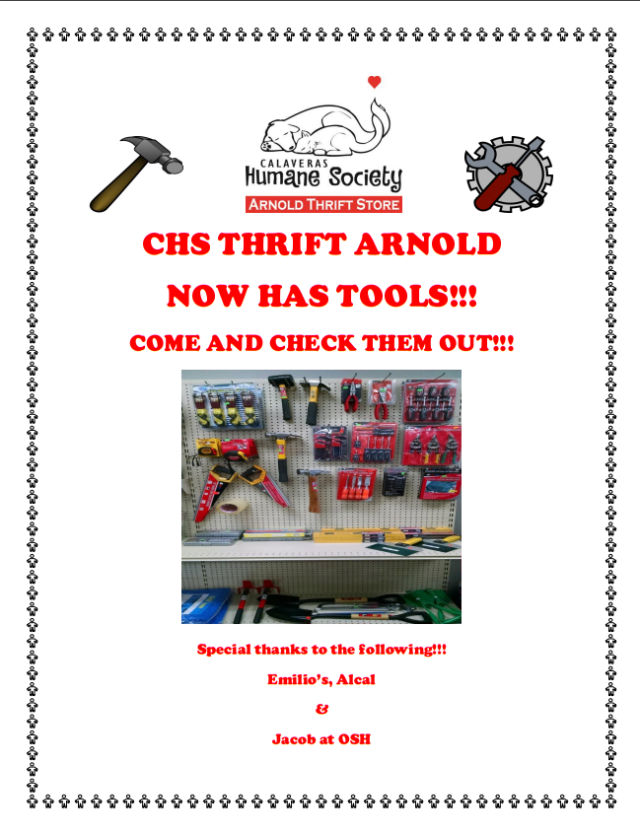 CHS Thrift Now Has Tools!