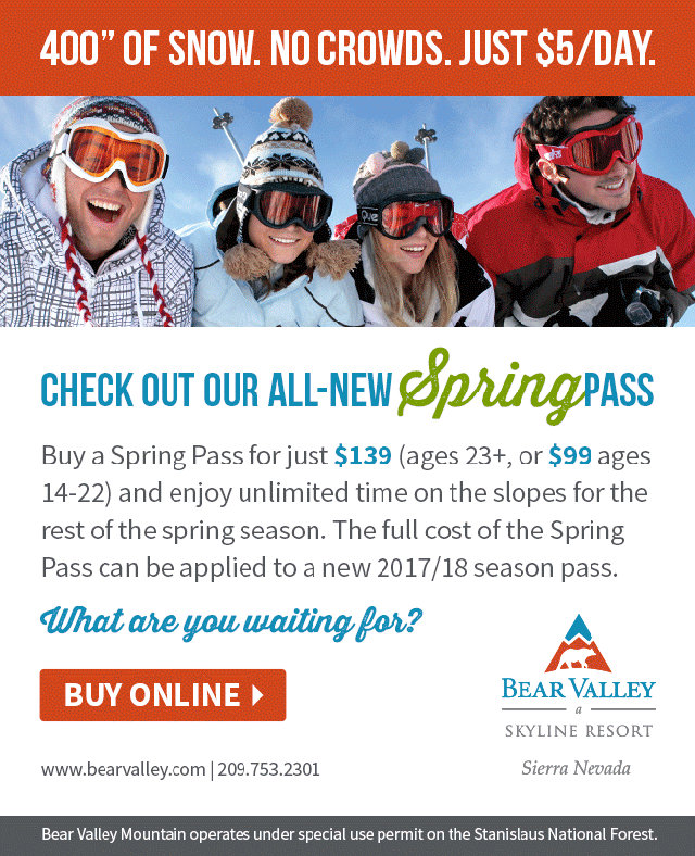 Get Your Bear Valley  2017 Spring Season Pass and 2017-18 Season Passes