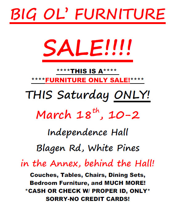 Don’t Miss The BIG OL’ Furniture Sale At Independence Hall