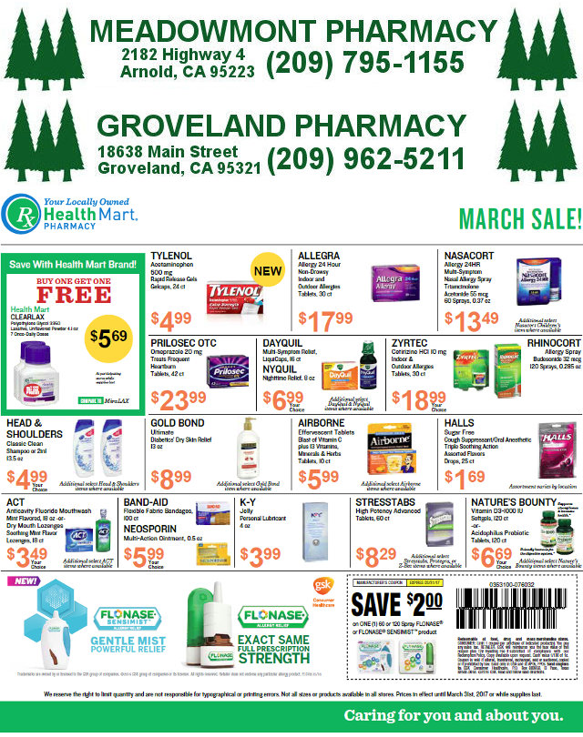 Great Savings From Your Local Neighborhood Meadowmont & Groveland Pharmacies