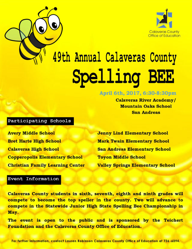 49th Annual Calaveras County Spelling Bee, April 6th