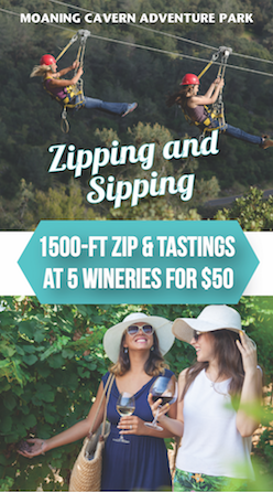 Tickets Available For Zip & Sip Wine Adventure