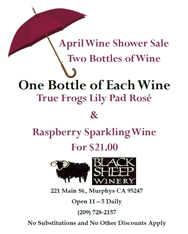 Big & Bold Black Sheep Winery April Specials