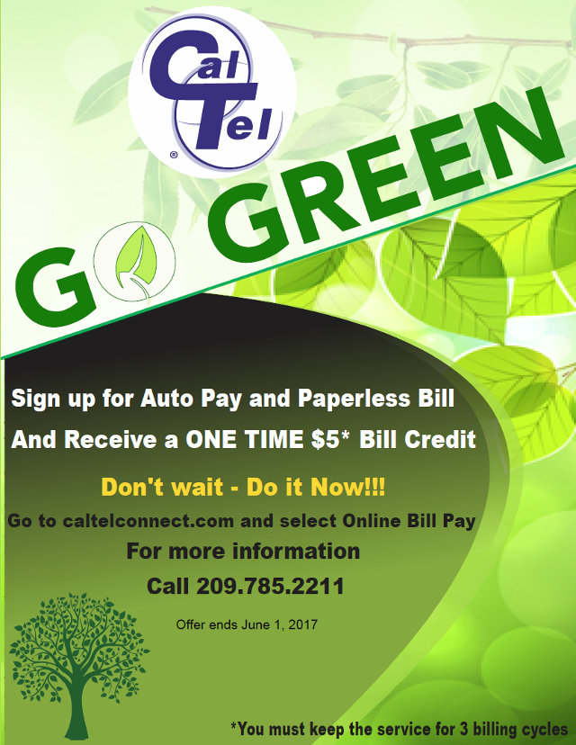 Go Green & Save With Calaveras Telephone