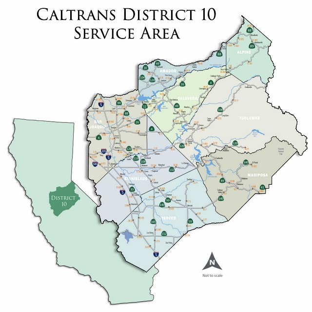 Caltrans District 10 Road Repair & Construction Schedule Through October 3rd