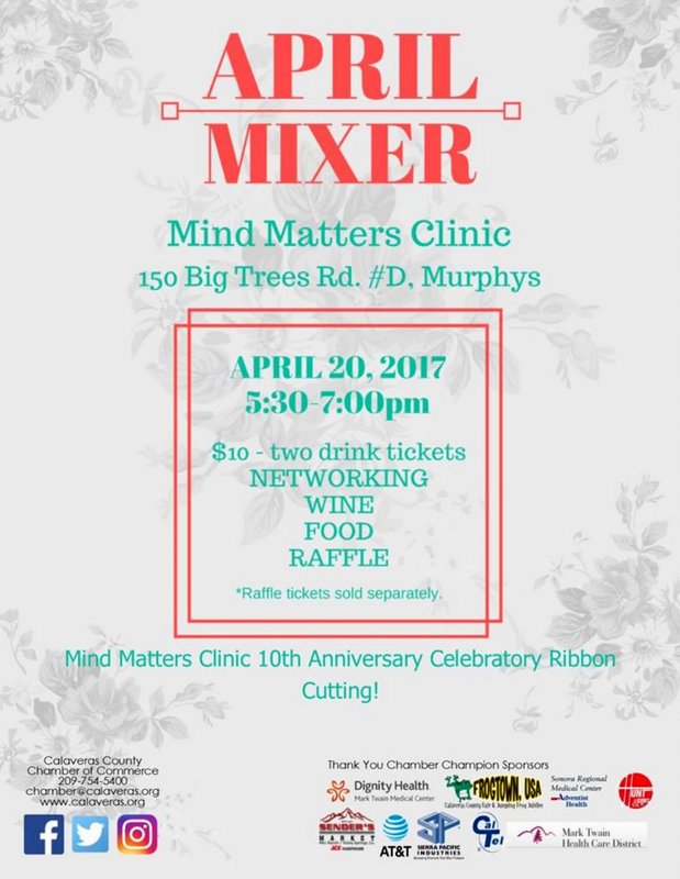 Calaveras Chamber Celebrates Mind Matters 10th Anniversary!!  Don’t Miss It!!