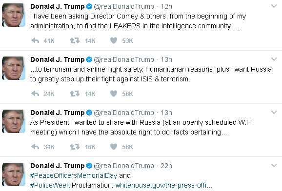 Highlights From 24hrs Of Tweets From President Donald J. Trump