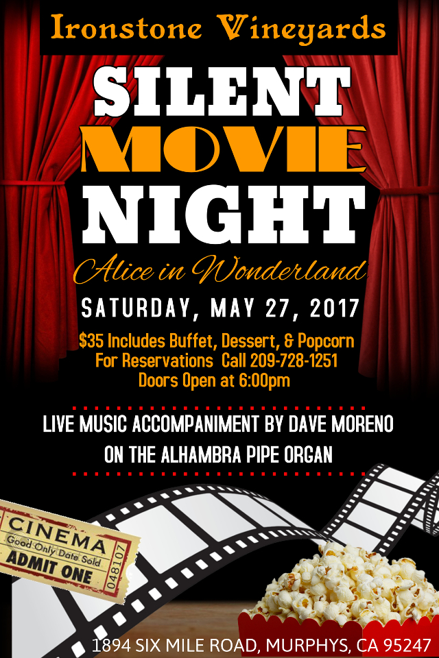 Silent Movie Night Featuring “Alice in Wonderland” At Ironstone On May 27th.