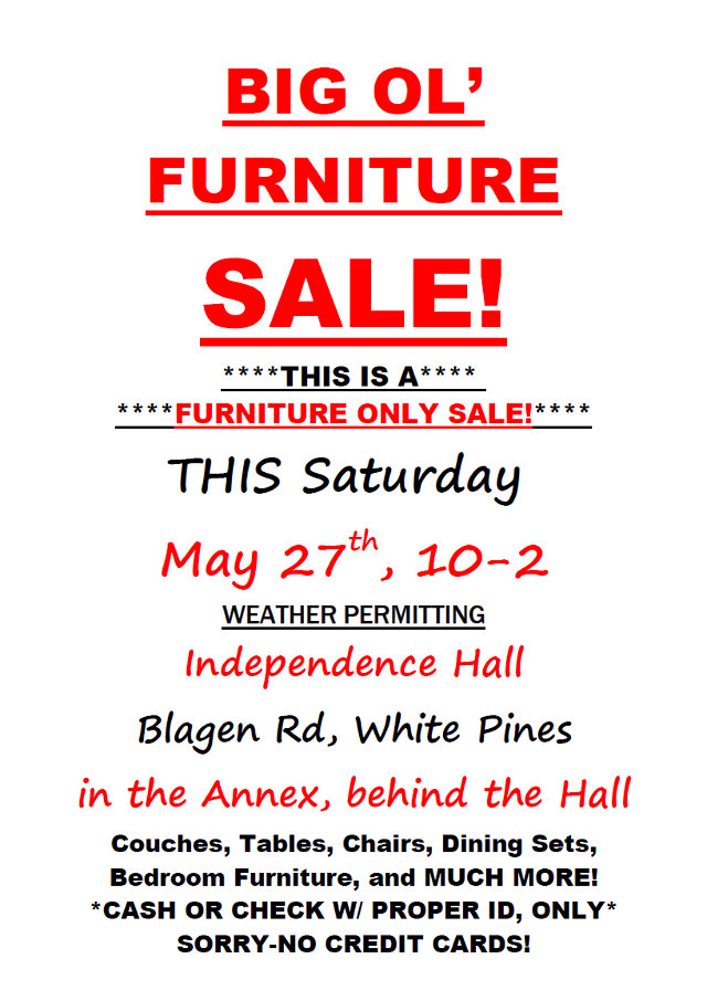 The Big Ol Furniture Sale At Independence Hall