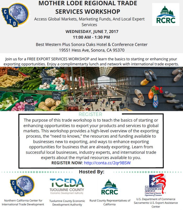 International Trade Development Workshop Coming To Sonora On June 7th