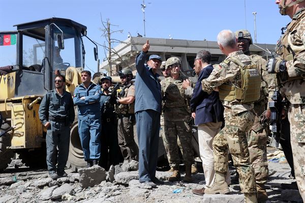 Resolute Support Leadership Visits Blast Site In Afghanistan