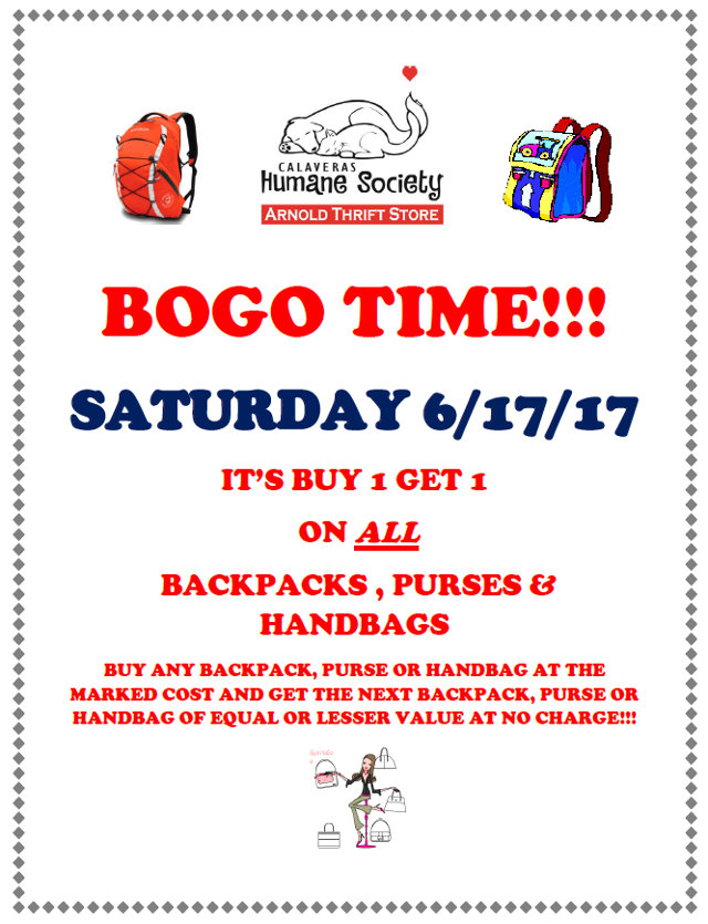 The Exciting BOGO Sale At Calaveras Humane Society’s Thrift Store