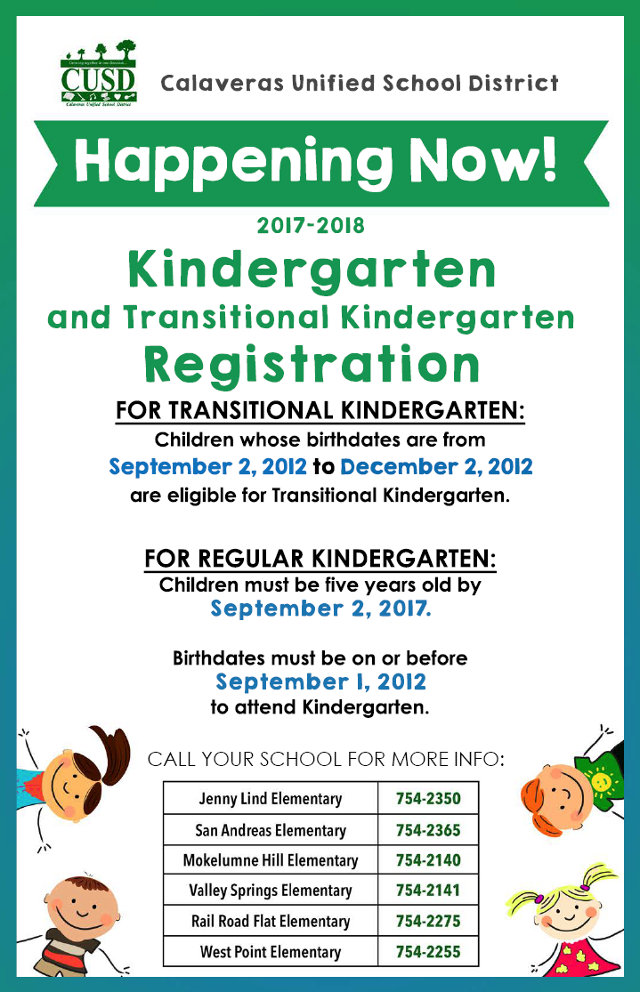 CUSD Kindergarten Signups For 2017/2018 Year
