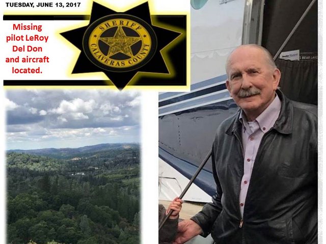 Missing Pilot LeRoy Del Don and Beechcraft Airplane Located.