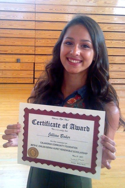 Beth Childs/Genna Hurst Scholarship Awarded by Calaveras Community Foundation (CCF)