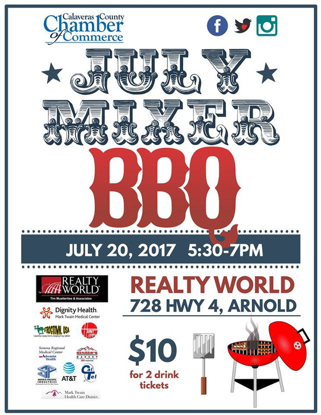 The July Chamber of Commerce Mixer & BBQ is July 20th
