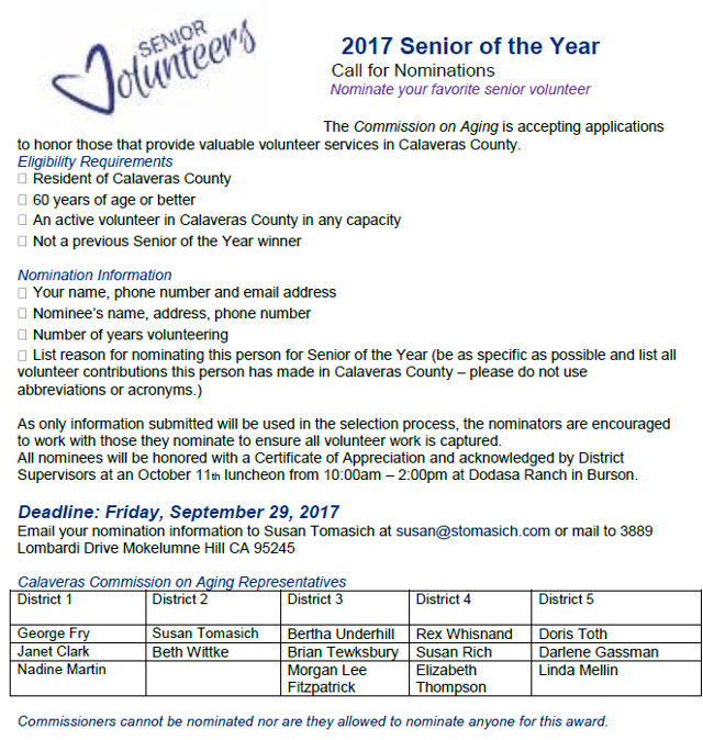 A Call For Senior of the Year Nominations